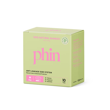 Absorbante de zi din bambus natural, 10 bucati, Phin
