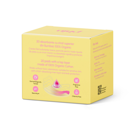 Absorbante zilnice bumbac organic, 20 bucati, Phin 761039