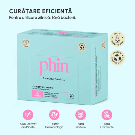 Prosoape faciale XL de unica folosinta, 30 bucati, Phin 761073