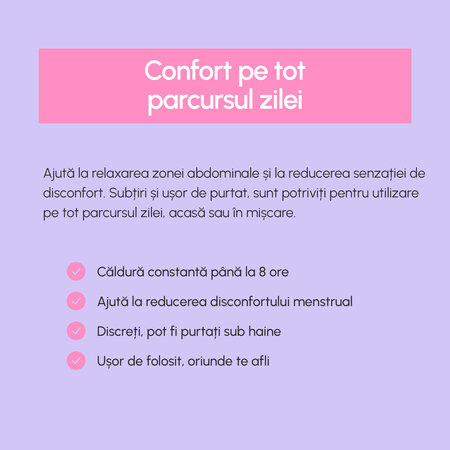 Plasturi termici pentru crampe menstruale, 3 bucati, Phin 761083