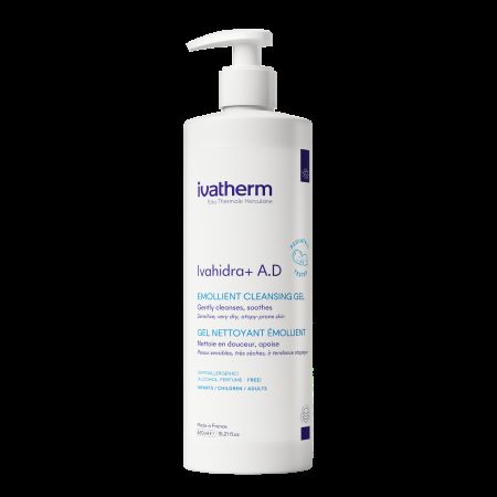 Gel de spalare emolient Ivahidra+ A.D, 450 ml, Ivatherm