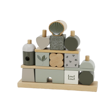LABEL LABEL  CUBURI DE CONSTRUCTIE DIN LEMN-OLIVE GREEN  LLWT-10282