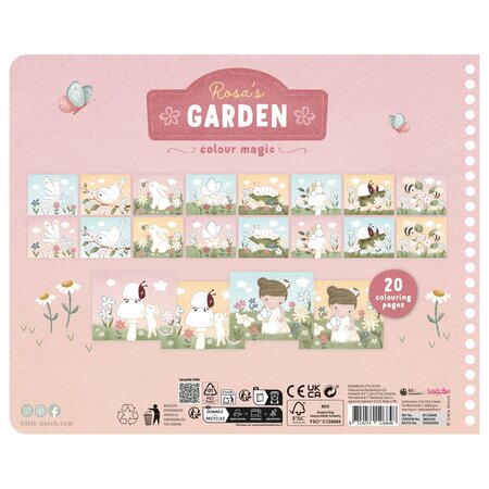 Carte de colorat cu creioane Rosa, 2 ani+, Little Dutch 761146
