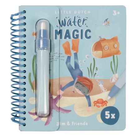 Carte magica de colorat cu apa Jim, 3 ani+, Little Dutch