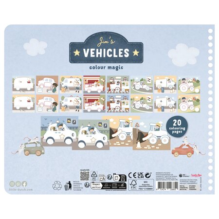 Carte de colorat cu creioane Jim, 2 ani+, Little Dutch 761158