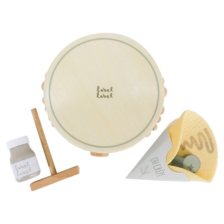 Jucarie din lemn Aparat pentru clatite, Olive Green, 18 luni+, Label Label 761342