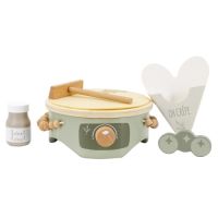 Jucarie din lemn Aparat pentru clatite, Olive Green, 18 luni+, Label Label