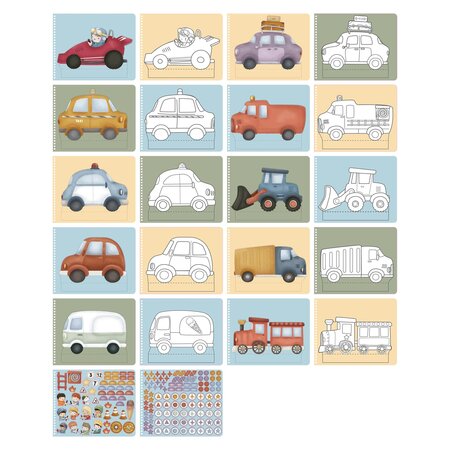 Carte cu activitati pentru decupat, stickere si foarfeca incluse Jim, 3 ani+, Little Dutch 761375