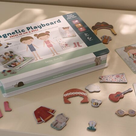 Puzzle magnetic FSC cu Jim si Rosa, 3 ani+, Little Dutch 761402