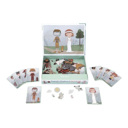 Puzzle magnetic FSC cu Jim si Rosa, 3 ani+, Little Dutch 761401