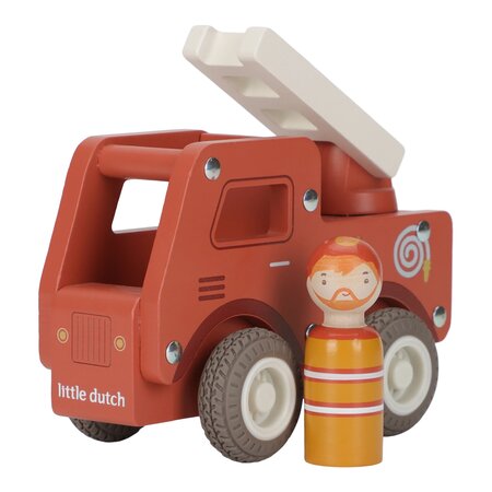 Masinuta din lemn FSC, Pompieri, 18 luni+, Little Dutch 761606