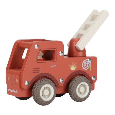 Masinuta din lemn FSC, Pompieri, 18 luni+, Little Dutch 761610