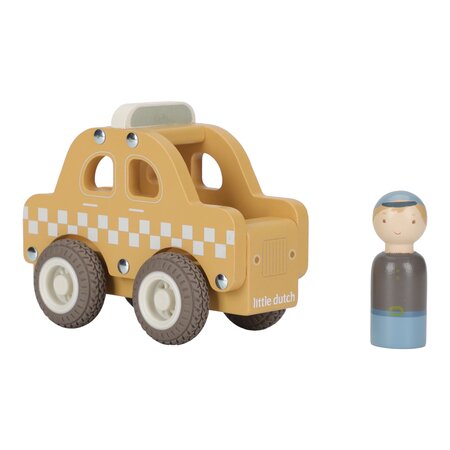 Masinuta din lemn FSC, Taxi, 18 luni+, Little Dutch 761631