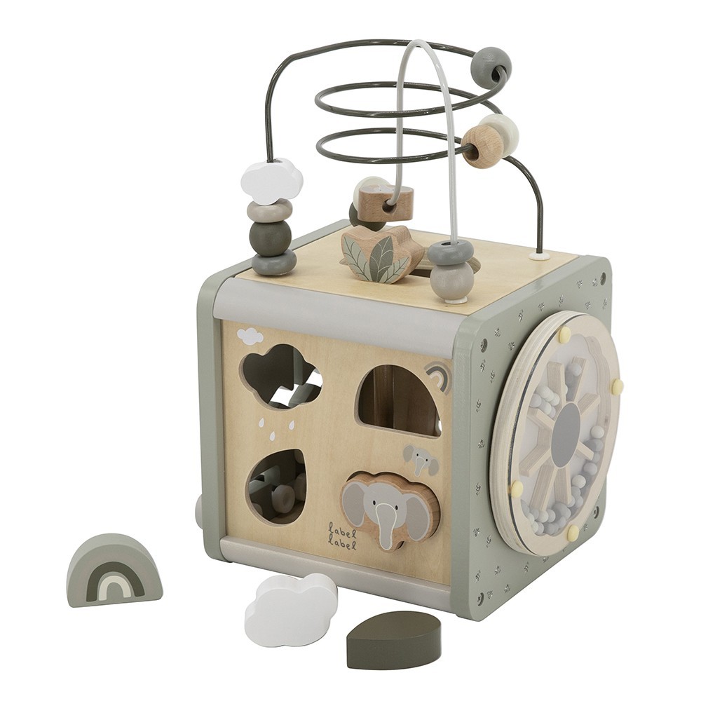 Jucarie din lemn Cub, Olive Green, + 18 luni, Label Label