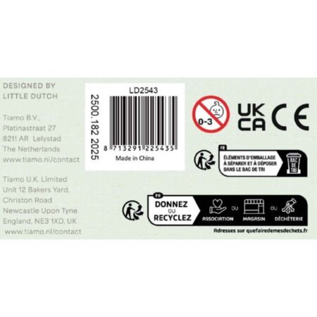 Centura cu scule din lemn FSC, Blue, 3 ani+, Little Dutch 761883