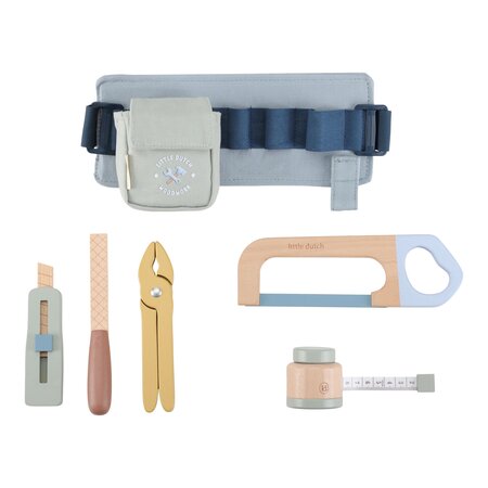 Centura cu scule din lemn FSC, Blue, 3 ani+, Little Dutch 761881