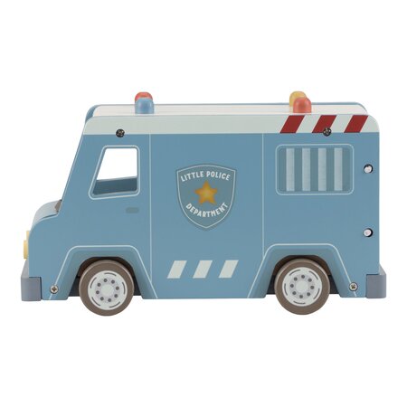 Masina de politie din lemn FSC cu accesorii, 2 ani+, Little Dutch 761916