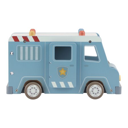 Masina de politie din lemn FSC cu accesorii, 2 ani+, Little Dutch 761915