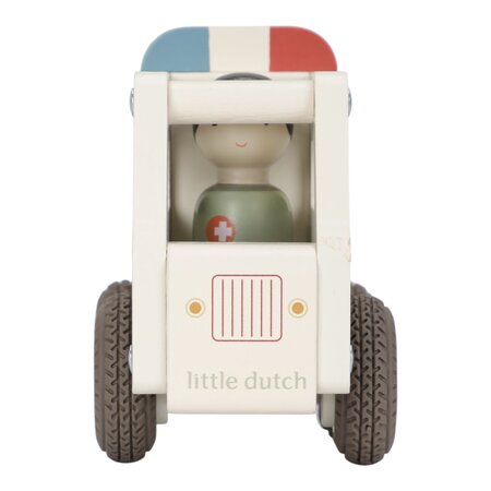 Masinuta din lemn FSC, Ambulanta, 18 luni+, Little Dutch 761933