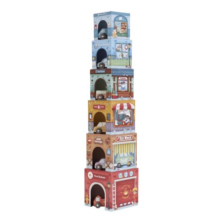 Garaj stivuibil cu masinute utilitare incluse, Multicolor, 18 luni+, Little Dutch 762024