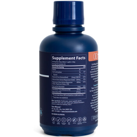 Calciu, magneziu, zinc, 200 mg, 473 ml, Trace Minerals 763278