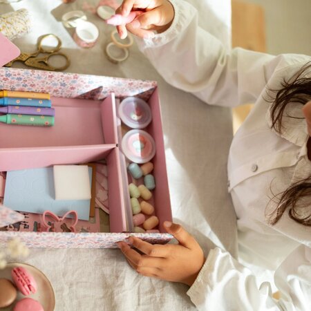 Cutie cu activitati creative XL Rosa, 3 ani+, Little Dutch 762186