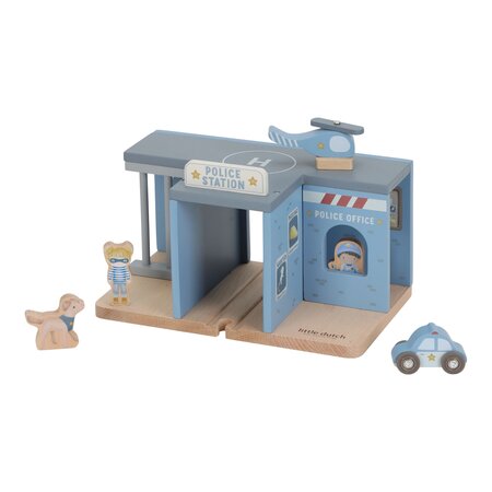 Sectie de politie cu figurine din lemn FSC, 2 ani+, Little Dutch 762214