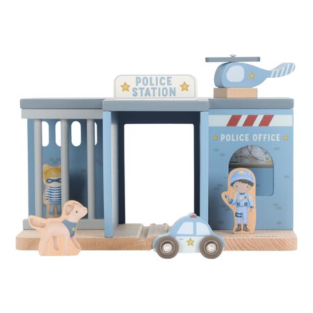 Sectie de politie cu figurine din lemn FSC, 2 ani+, Little Dutch 762213
