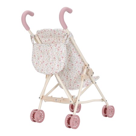 Carucior din metal pentru papusi, White, 3 ani+, Little Dutch 762233