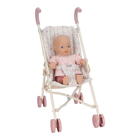 Carucior din metal pentru papusi, White, 3 ani+, Little Dutch 762231
