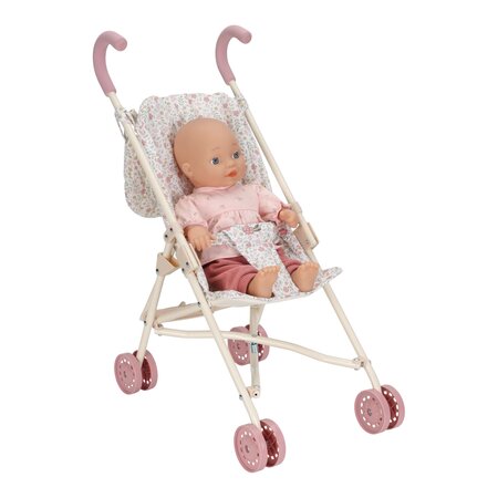 Carucior din metal pentru papusi, White, 3 ani+, Little Dutch 762230