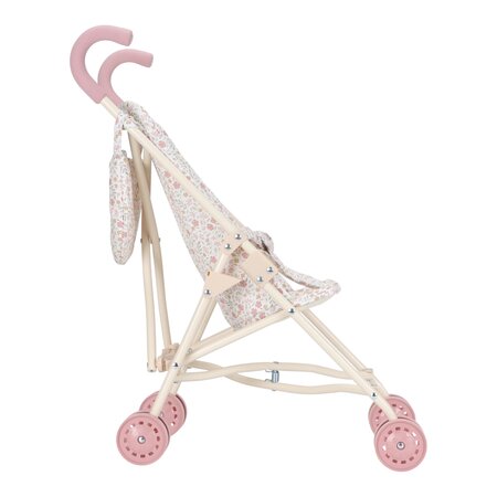 Carucior din metal pentru papusi, White, 3 ani+, Little Dutch 762232