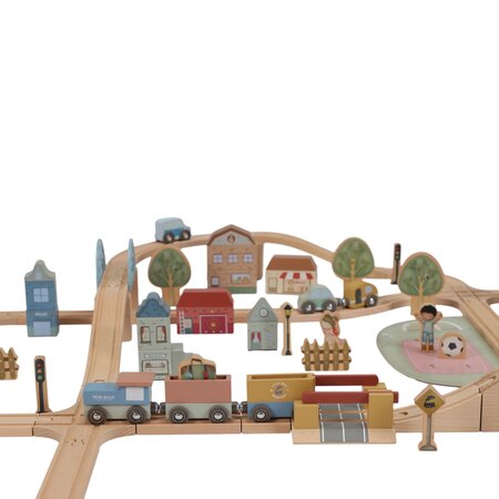 Set de sine din lemn FSC, 3 ani+, 113 piese, Little Dutch 762249