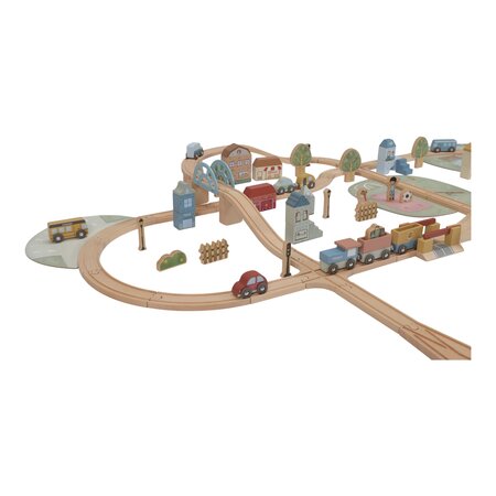 Set de sine din lemn FSC, 3 ani+, 113 piese, Little Dutch 762246