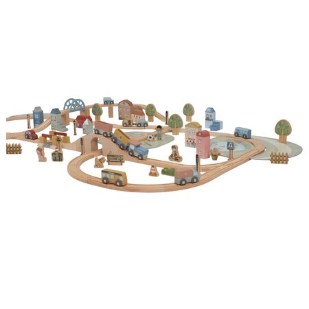 Set de sine din lemn FSC, 3 ani+, 113 piese, Little Dutch 762248