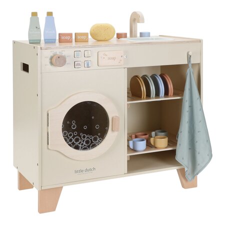 Masina de spalat din lemn cu chiuveta, 3 ani+, Little Dutch 762259