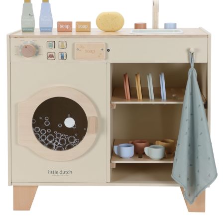 Masina de spalat din lemn cu chiuveta, 3 ani+, Little Dutch