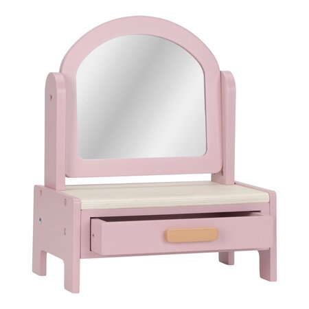 Masuta de toaleta cu accesorii pentru jocul de rol, Pink, 3 ani+, Little Dutch 762292