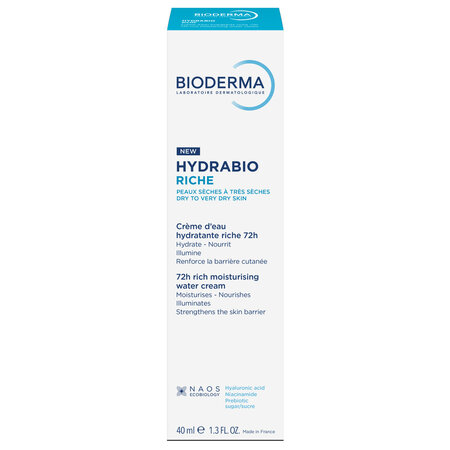 Crema intens hidratanta pe baza de apa Hydrabio Riche, 40 ml, Bioderma 762333