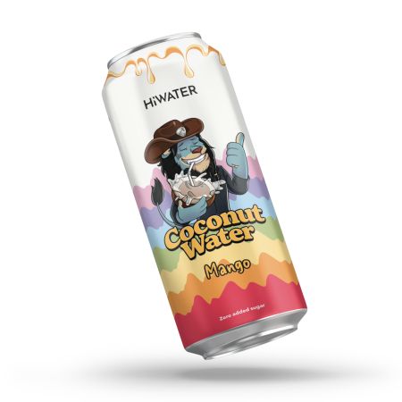 Apa de cocos naturala cu suc natural de mango, 320 ml, Hiwater 762467