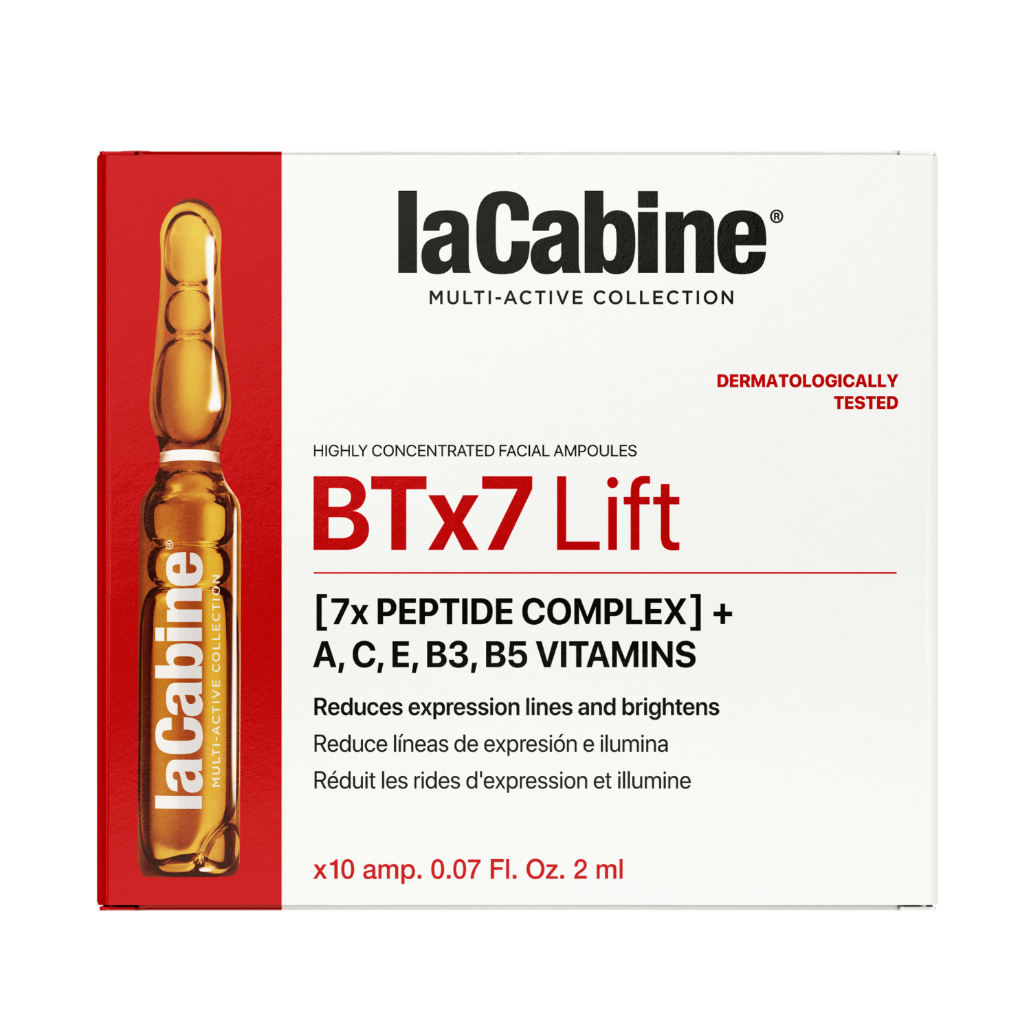 Fiole de fata pentru reducerea ridurilor BTx7 Lift Multi-active, 10 x 2 ml, La Cabine