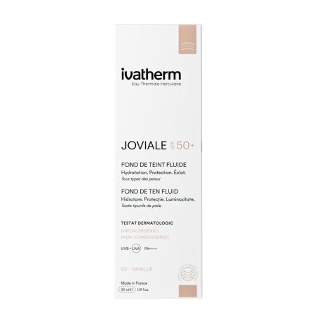 Fond de ten fluid cu SPF50+ Joviale, 02  Vanilla, 30 ml, Ivatherm 762541