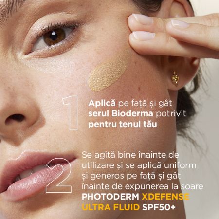 Crema de fata cu protectie solara SPF 50+ Photoderm Xdefense Ultra Fluid Fototip 1, 40 ml, Bioderma 762624