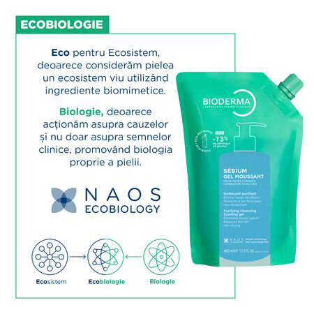 Rezerva eco gel spumant purifiant Sebium, 400 ml, Bioderma 762634