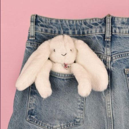 Breloc Iepuras, 18 cm, diverse culori, Doudou 762873