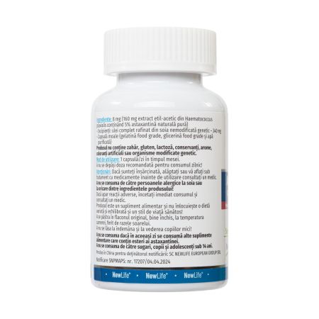Astaxanthin, 8 mg, 60 capsule, NewLife+ 763094