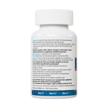 Astaxanthin, 8 mg, 60 capsule, NewLife+ 763094