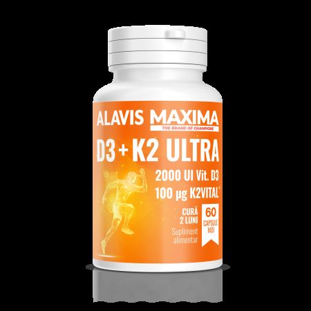 D3 + K2 Ultra, 60 capsule moi, Alavis Maxima