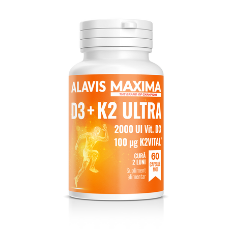 D3 + K2 Ultra, 60 capsule moi, Alavis Maxima