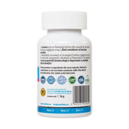 Fisetin, 250 mg, 60 capsule vegetale, NewLife+ 763205